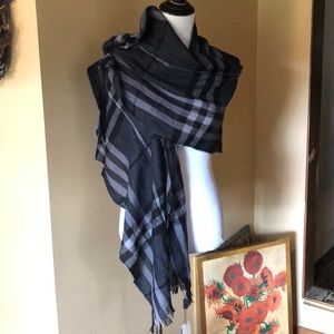 BURBERRY Gray/Black PLAID wool/silk $775 NEW